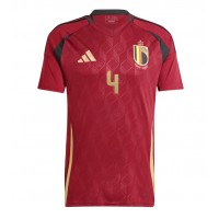 Camisa de Futebol Bélgica Wout Faes #4 Equipamento Principal Europeu 2024 Manga Curta